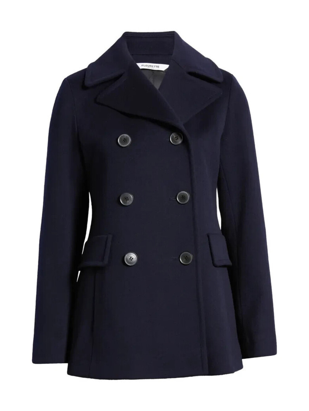 NEW, Fleurette Double-Breasted Ali Wool Peacoat in Navy Sz 4P #W206